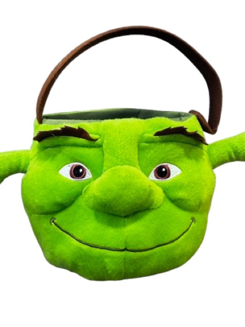 Shrek Head Plush Bucket Basket 2007 Dreamworks Easter Halloween Collectible Ogre